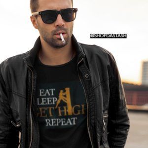EAT SLEEP GET HIGH REPEAT ADULT UNISEX TREE TEE